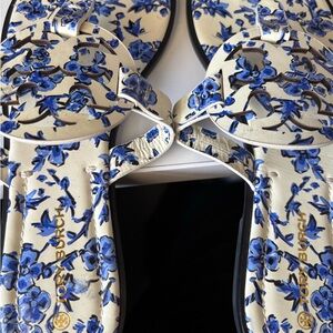 Tory Burch Blue Floral Sandals